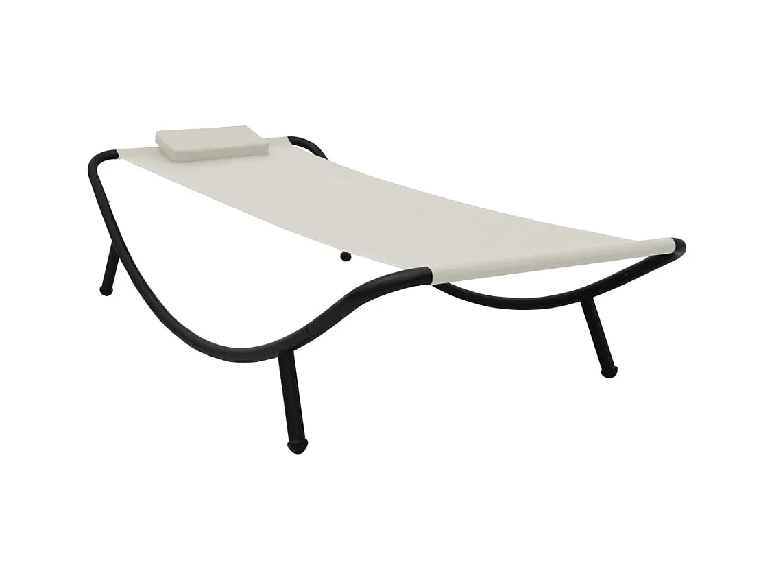 Canapé de jardin Crème 200x90 cm Acier REO50597