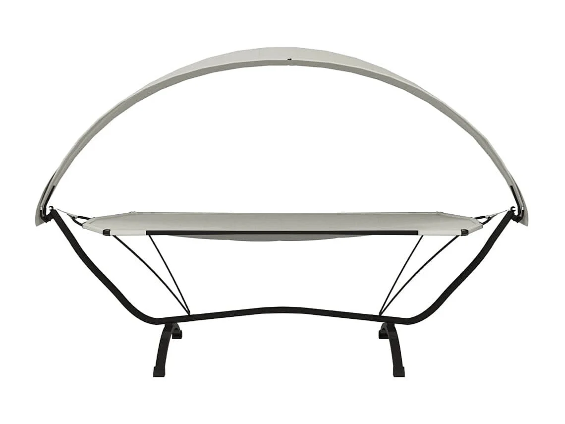 Canapé de jardin et auvent Crème Acier et tissu Oxford REO16530