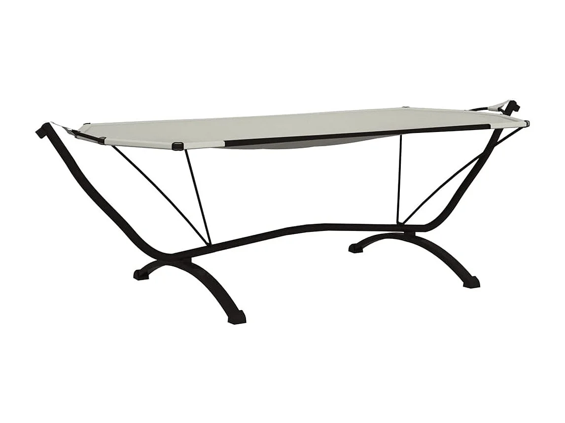 Canapé de jardin et auvent Crème Acier et tissu Oxford REO16530