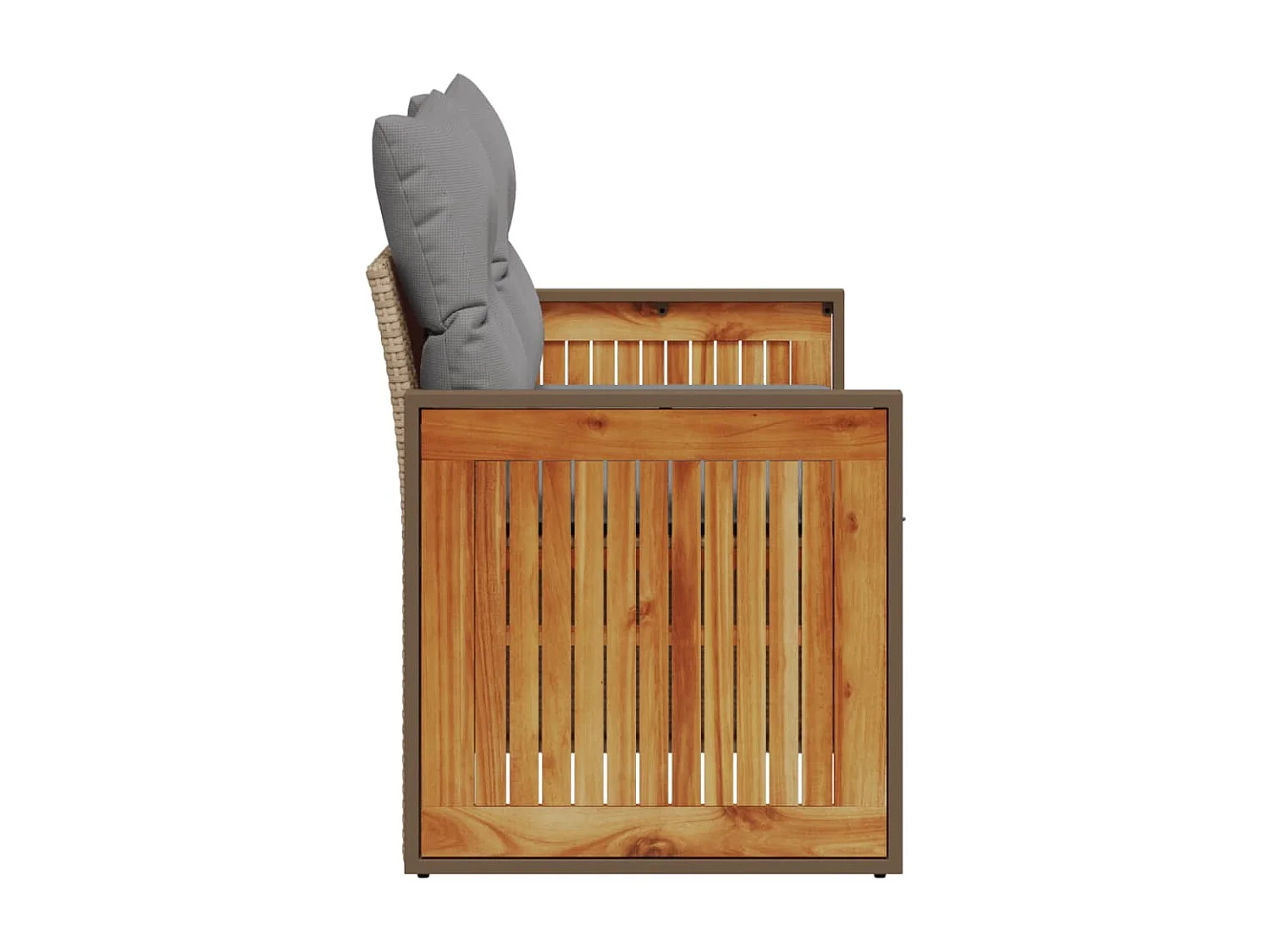 Canapé de jardin avec coussins 2 places beige résine tressée REO95790