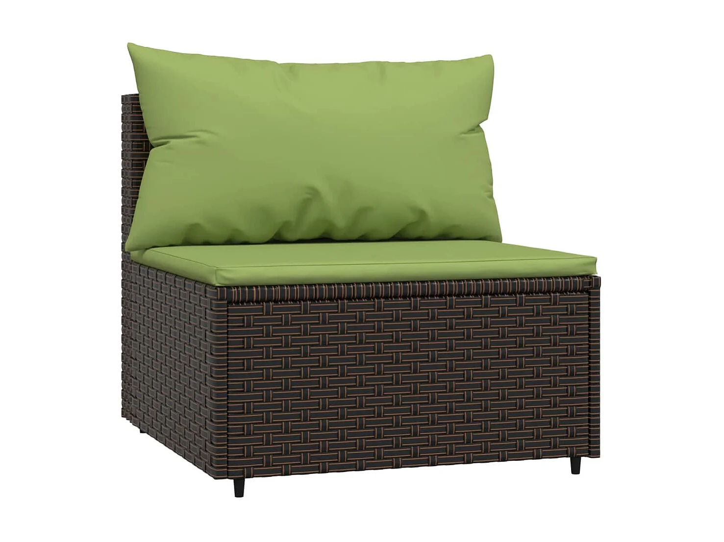 Tuinmiddenbank met kussens poly rattan bruin NL199164