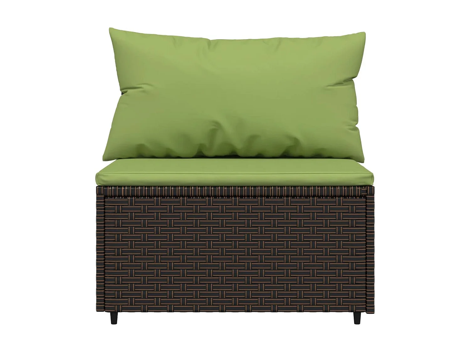 Tuinmiddenbank met kussens poly rattan bruin NL199164