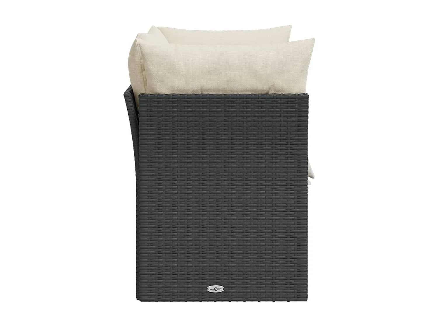 Canapé de jardin avec coussins 2 places noir résine tressée REO12144