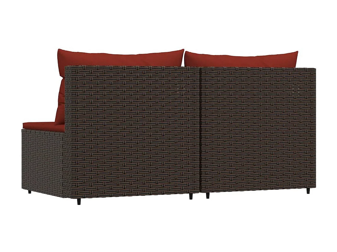 Canapés centraux de jardin coussins 2pcs marron résine tressée REO74703