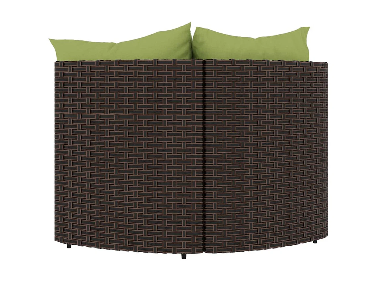 Canapés d'angle de jardin et coussins2pcs marron résine tressée REO15214