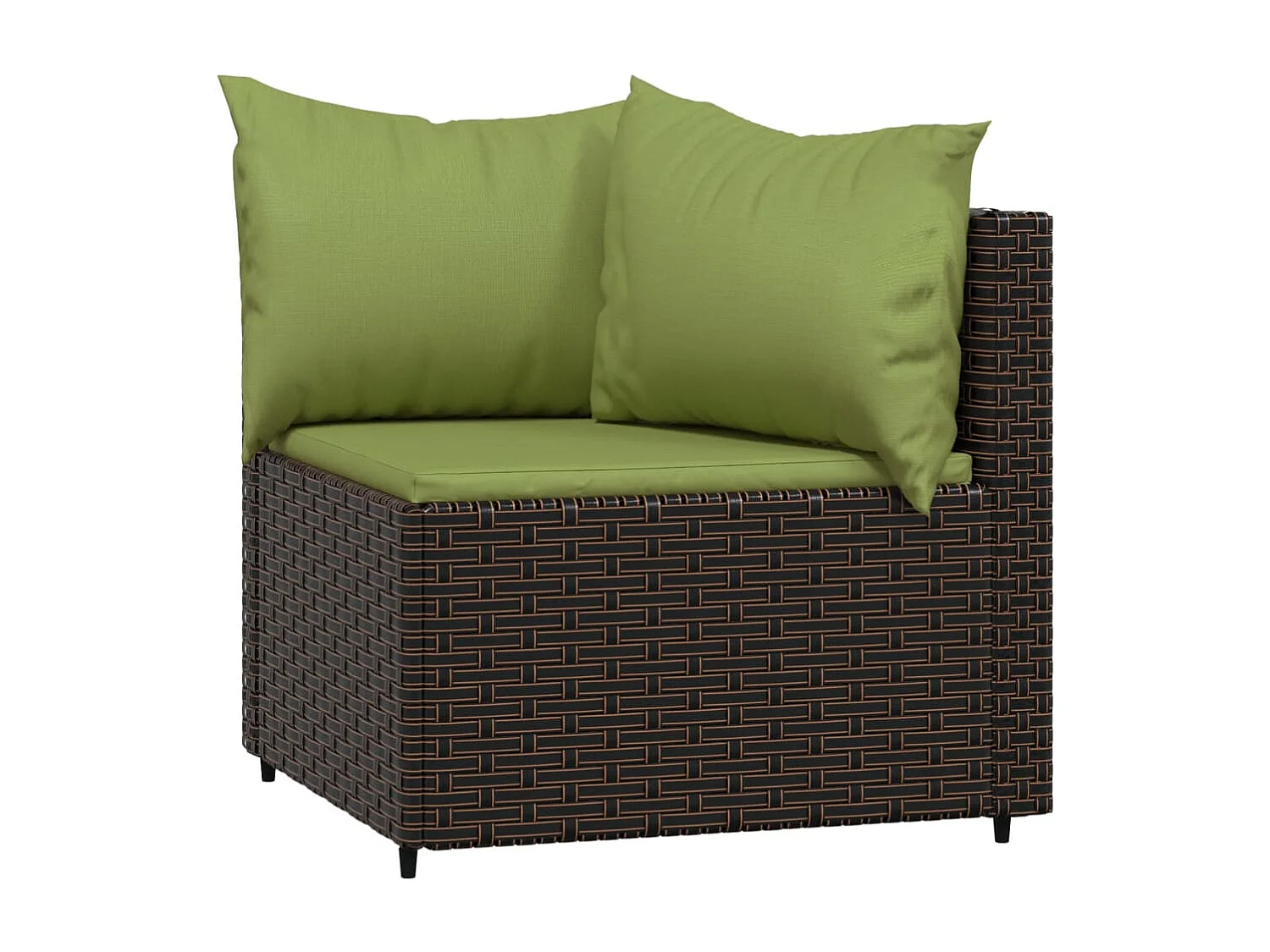 Canapés d'angle de jardin et coussins2pcs marron résine tressée REO15214