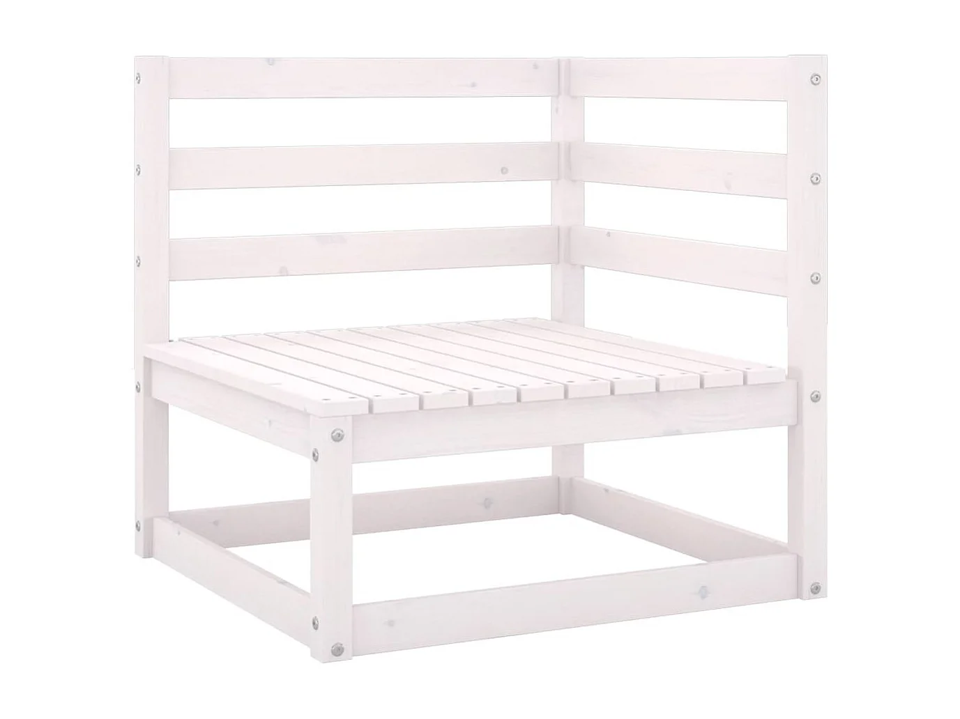 Canapé d'angle de jardin Blanc Bois de pin massif REO85356