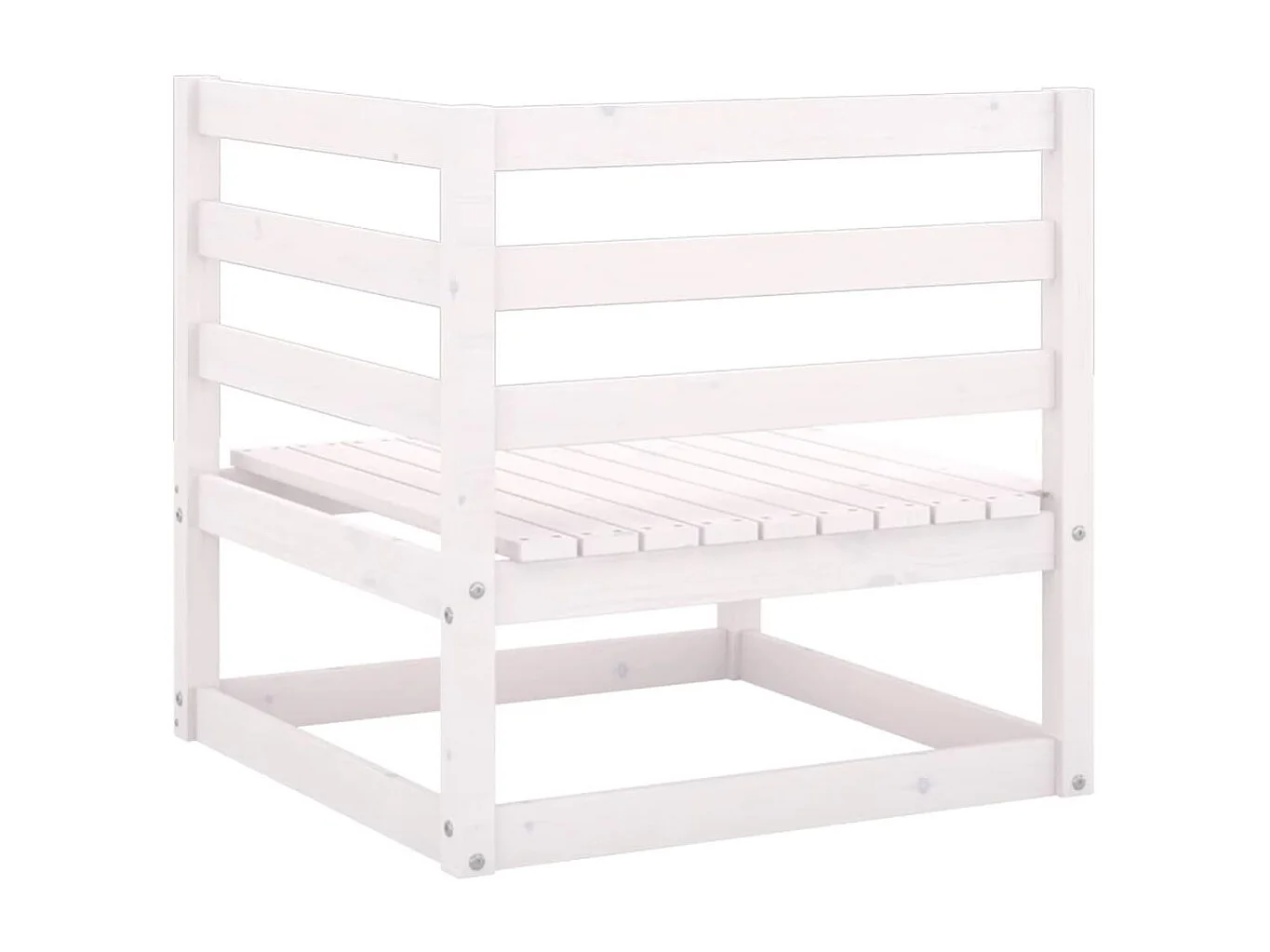 Canapé d'angle de jardin Blanc Bois de pin massif REO85356
