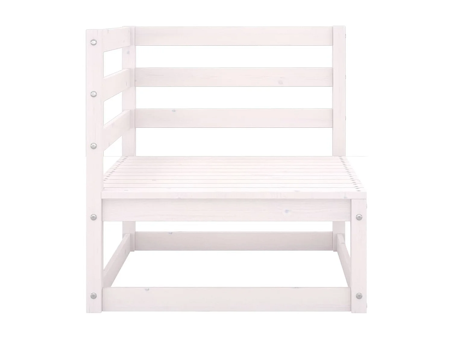 Canapé d'angle de jardin Blanc Bois de pin massif REO85356