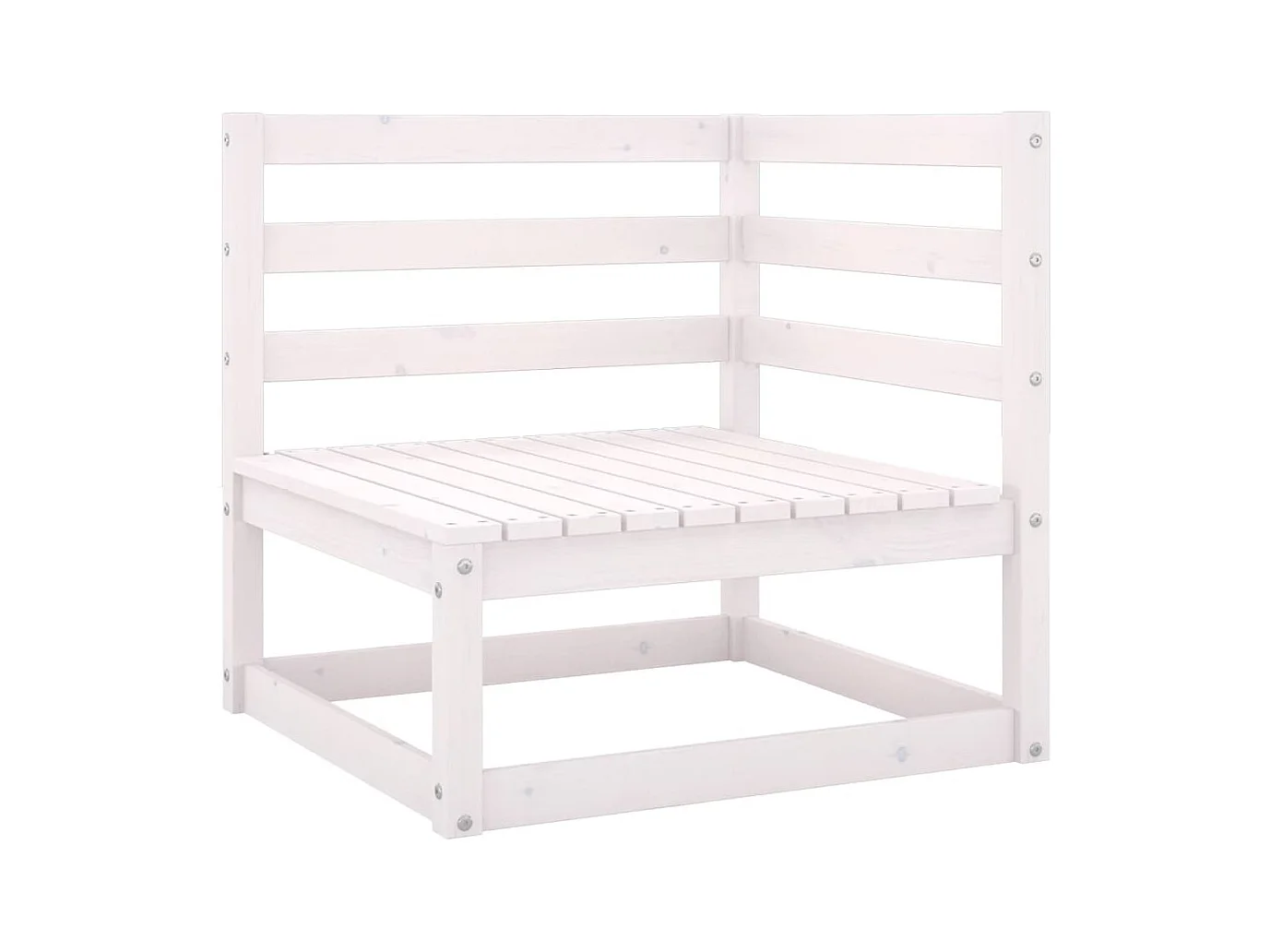 Canapé d'angle de jardin Blanc Bois de pin massif REO85356