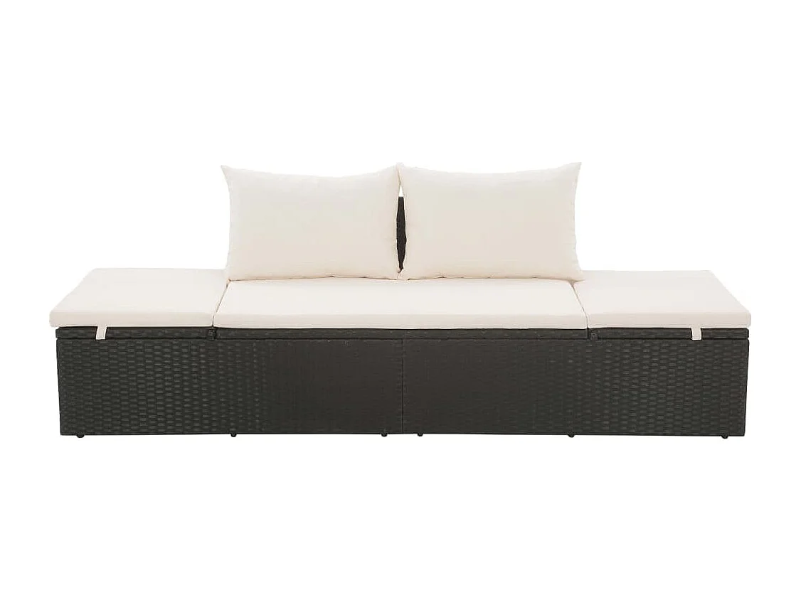 Canapé de jardin Noir 195x60 cm Résine tressée REO58596