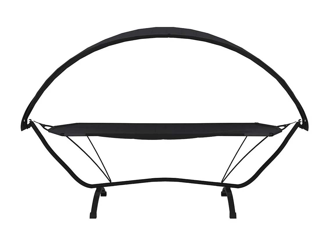 Canapé de jardin avec auvent Noir Acier et tissu Oxford REO84653