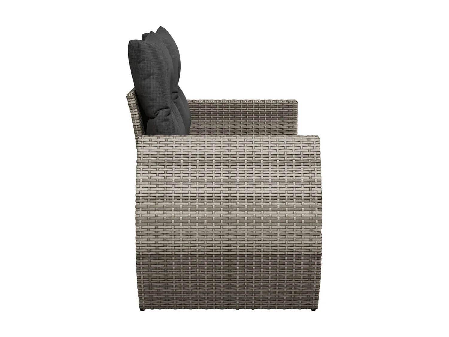 Tuinbank 2-zits met kussens poly rattan grijs NL433340