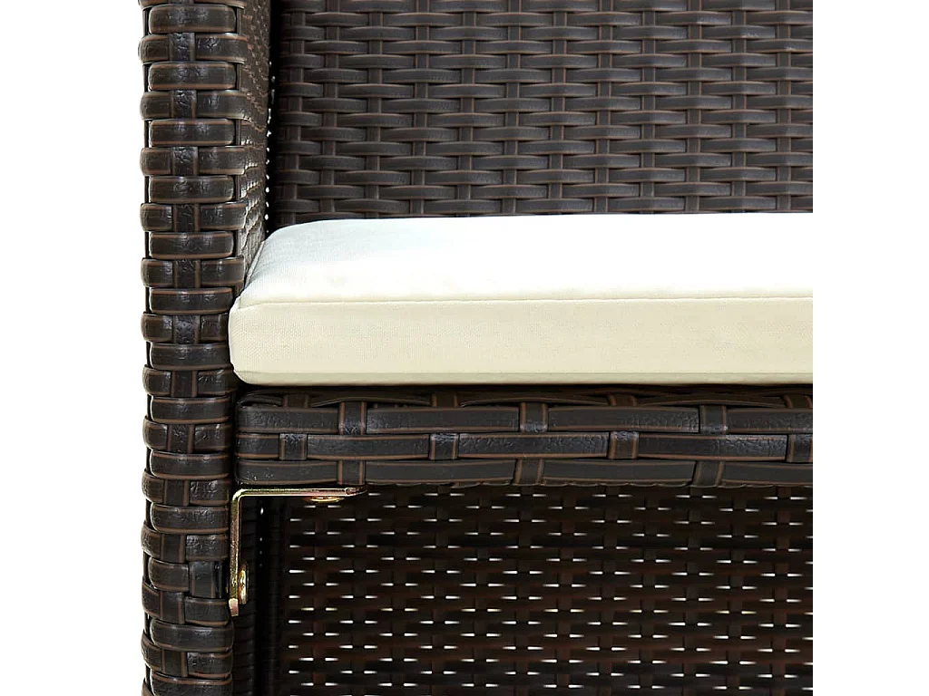 Canapé de jardin à 2 places avec coussins Marron Résine tressée REO71872