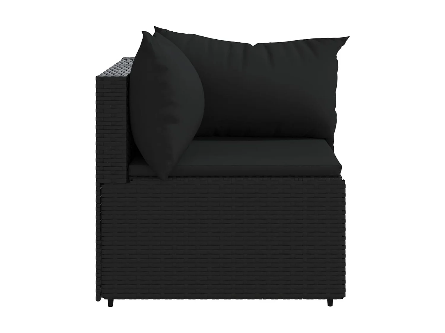 Canapés d'angle de jardin et coussins 2pcs Noir Résine tressée REO33660