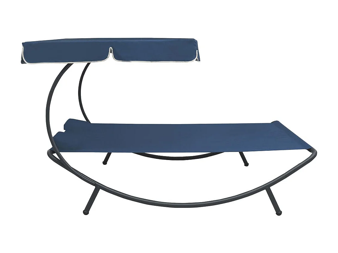 Tumbona de jardín con toldo y cojines azul KOW30950