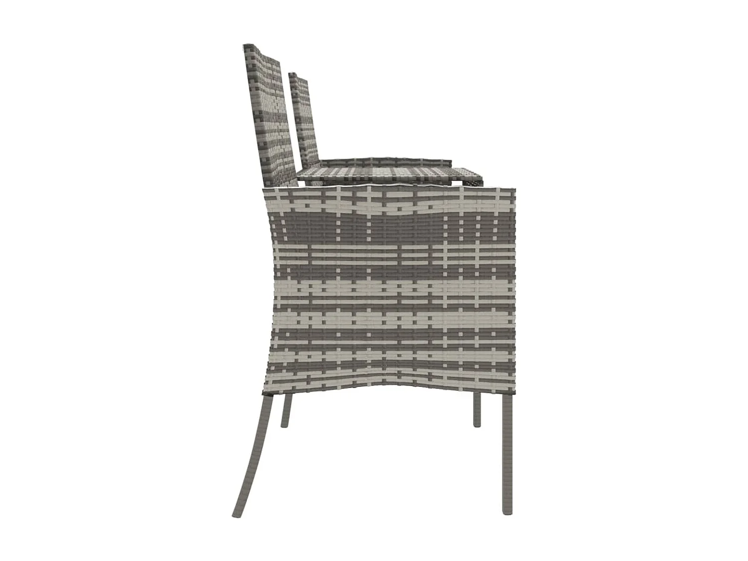 Banco de jardim 2 lugares c/ mesa de centro vime PE antracite PT966090