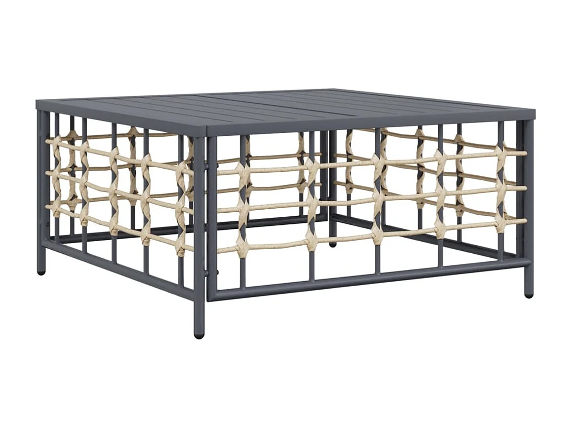 Salon de jardin 3 pcs avec coussins anthracite résine tressée REO57303