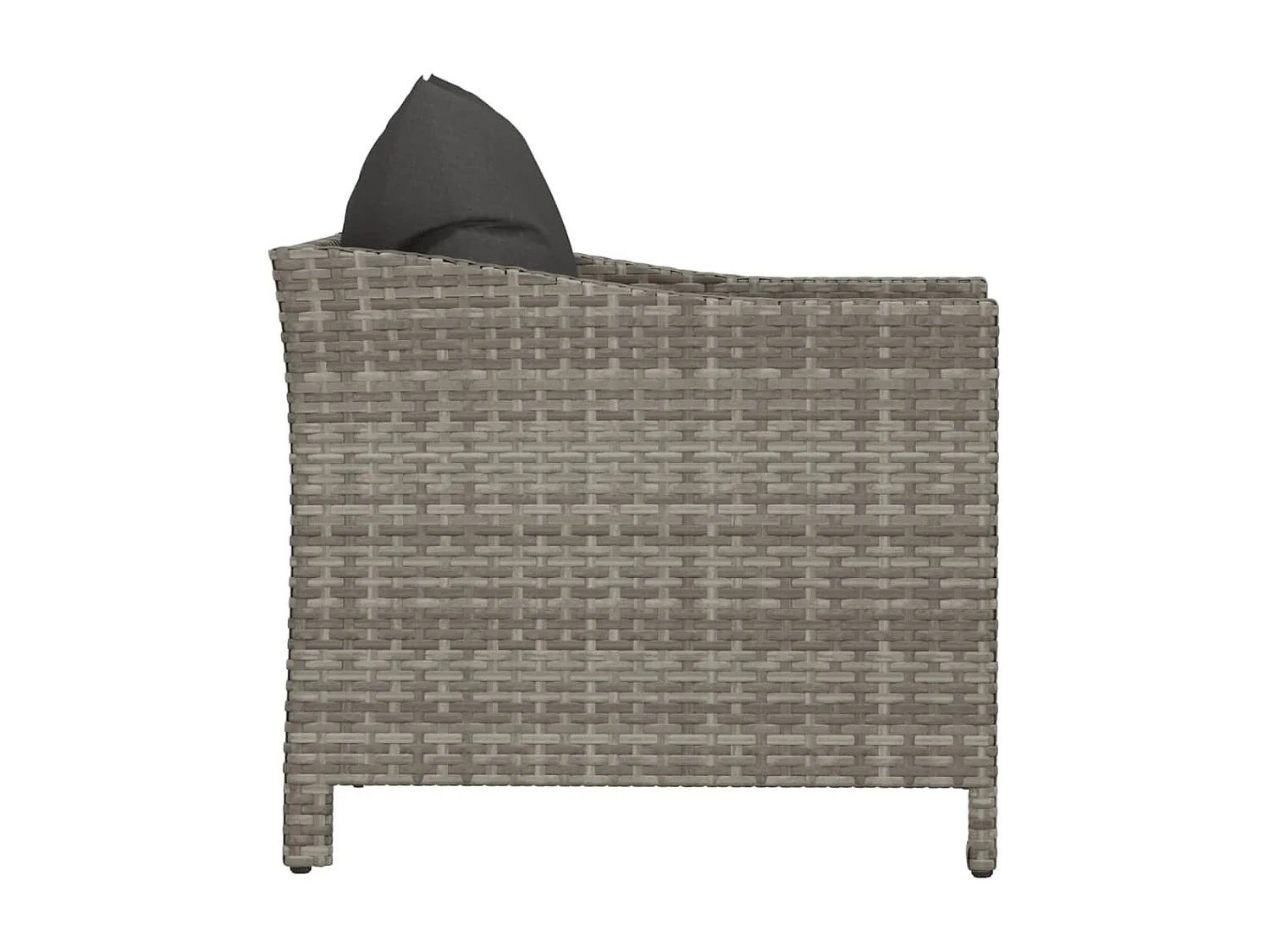 Tuinstoel met kussens poly rattan grijs NL874211