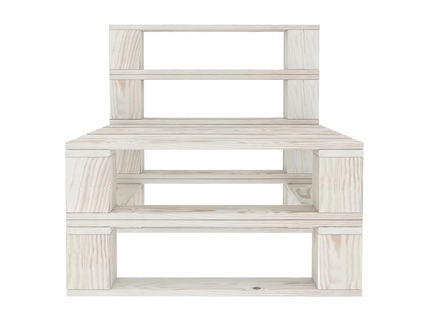 Canapé de milieu palette de jardin bois blanc REO98906