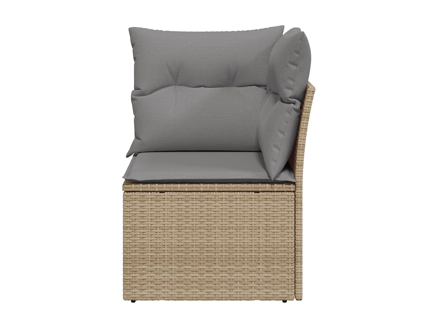 Canapé d'angle de jardin avec coussins beige résine tressée REO66866