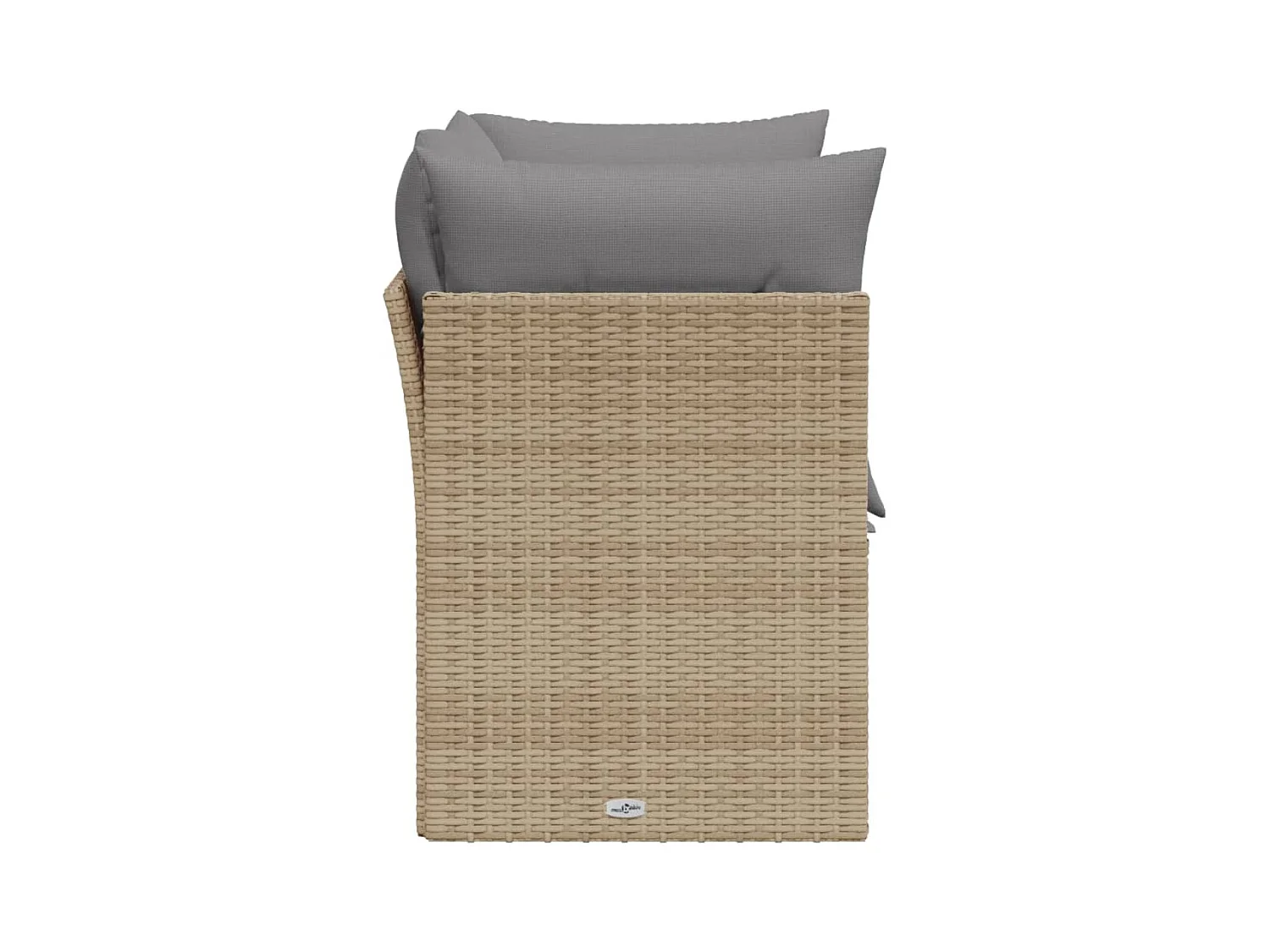 Canapé de jardin avec coussins 2 places beige résine tressée REO40849