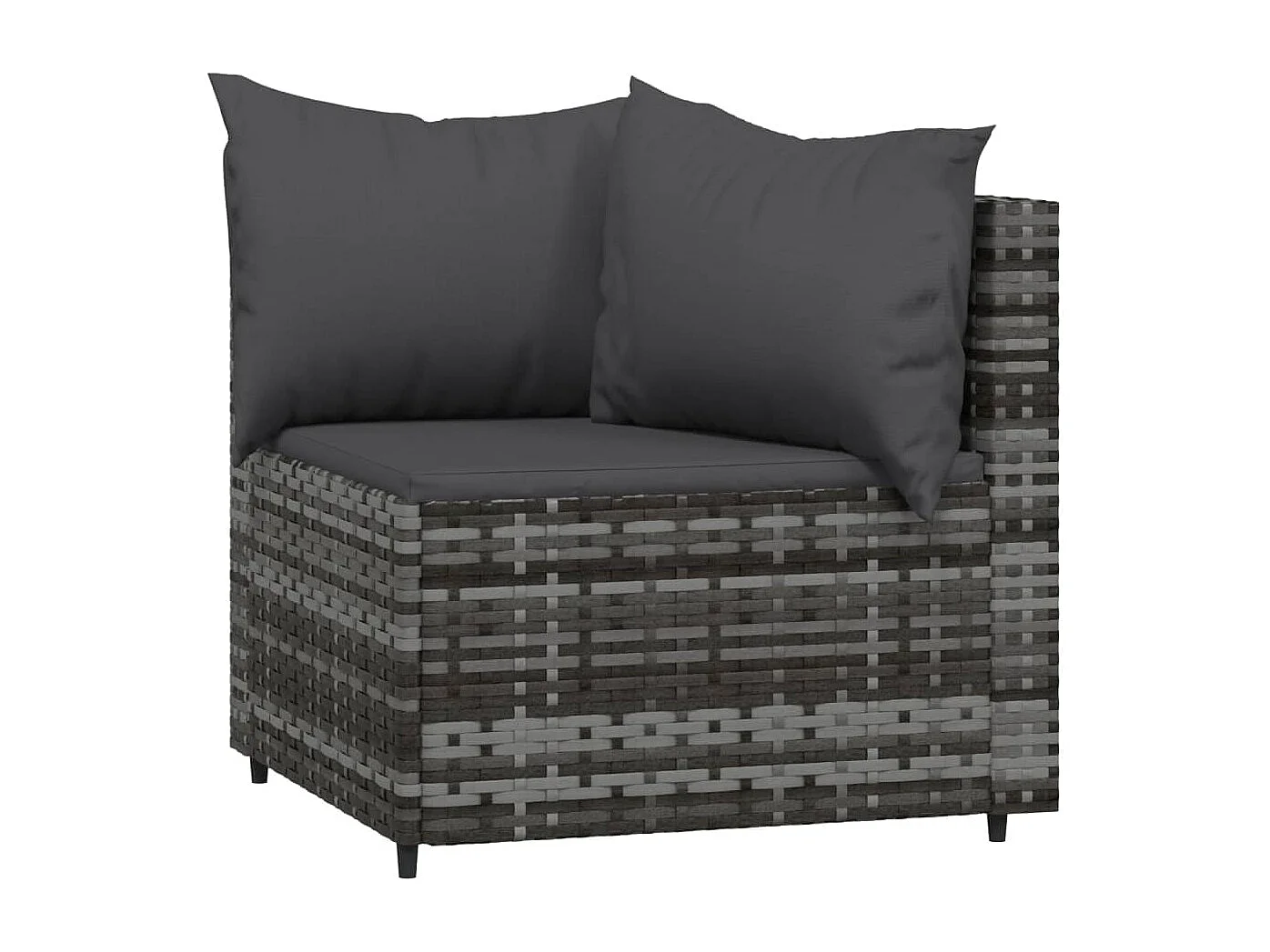 Salon de jardin 3 pcs avec coussins Gris Résine tressée REO87762