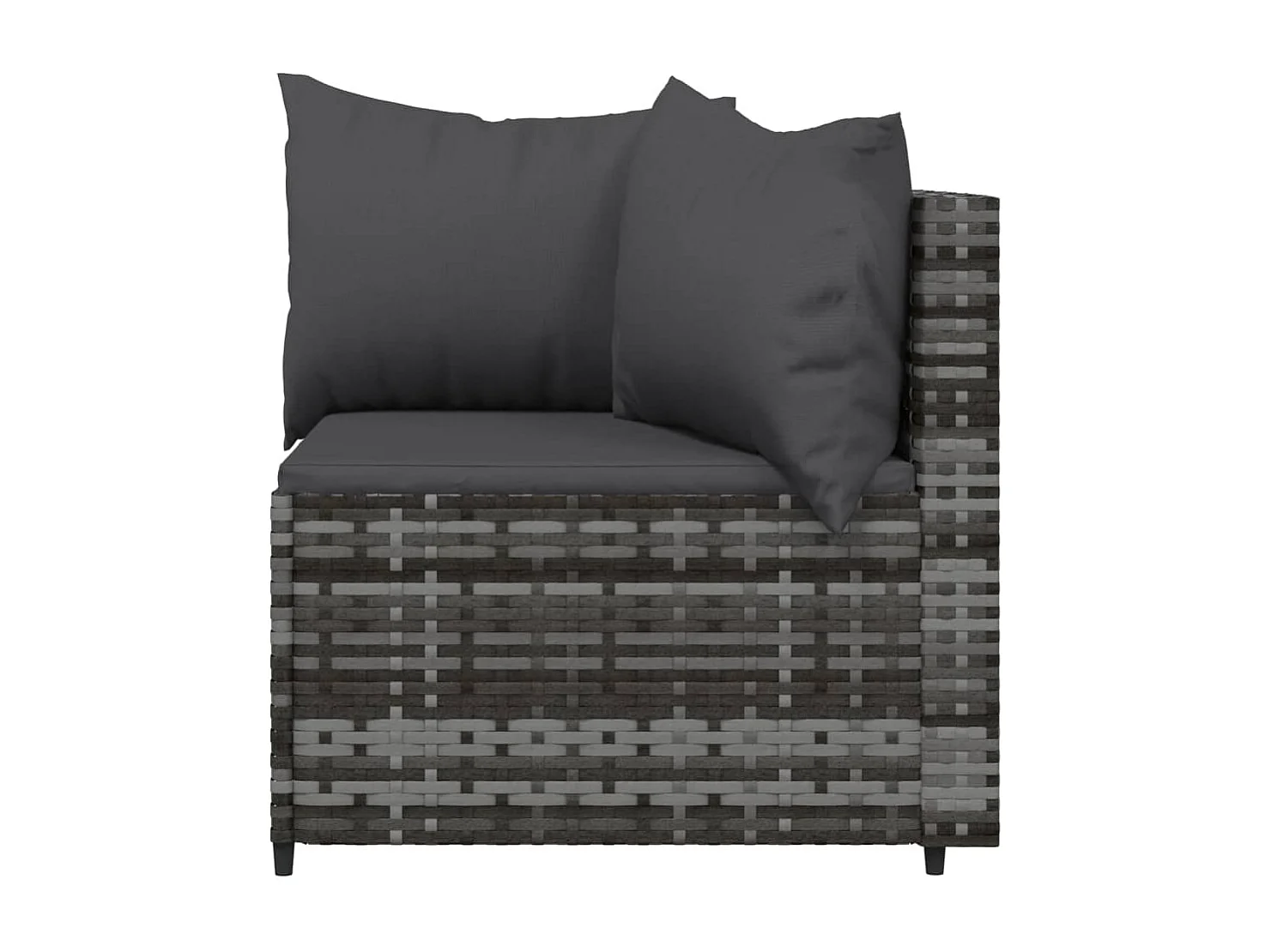 Salon de jardin 3 pcs avec coussins Gris Résine tressée REO87762