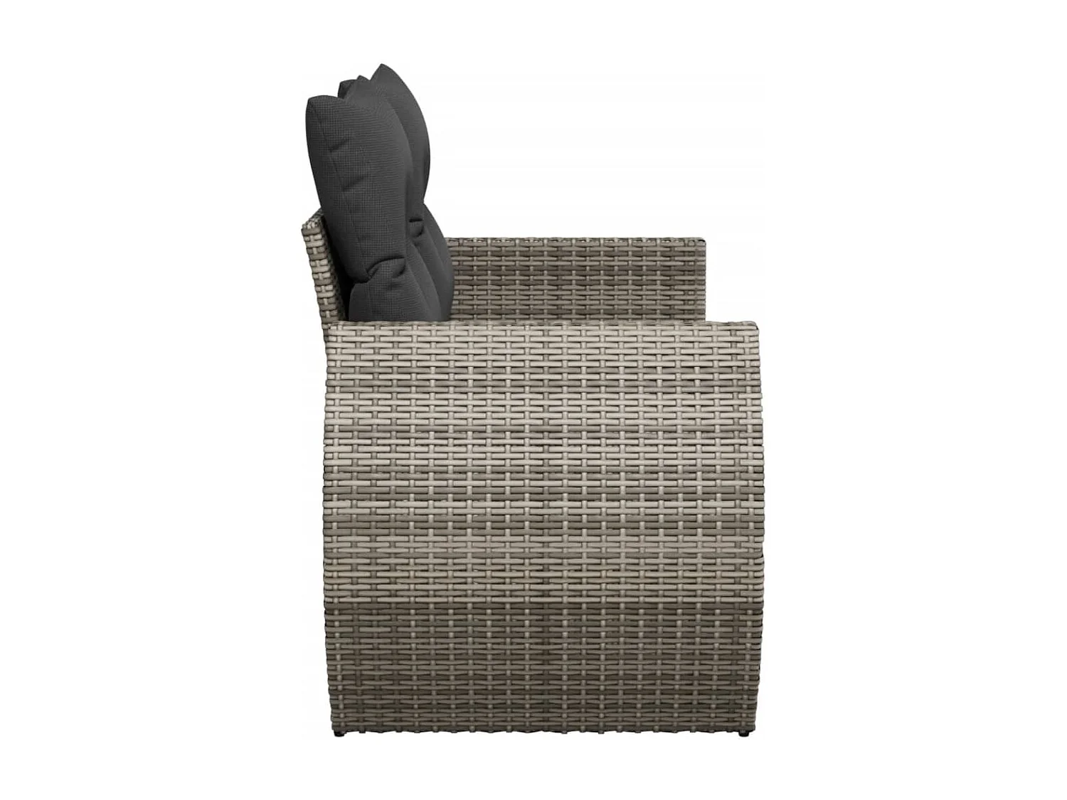 Tuinbank 2-zits met kussens poly rattan grijs NL299473