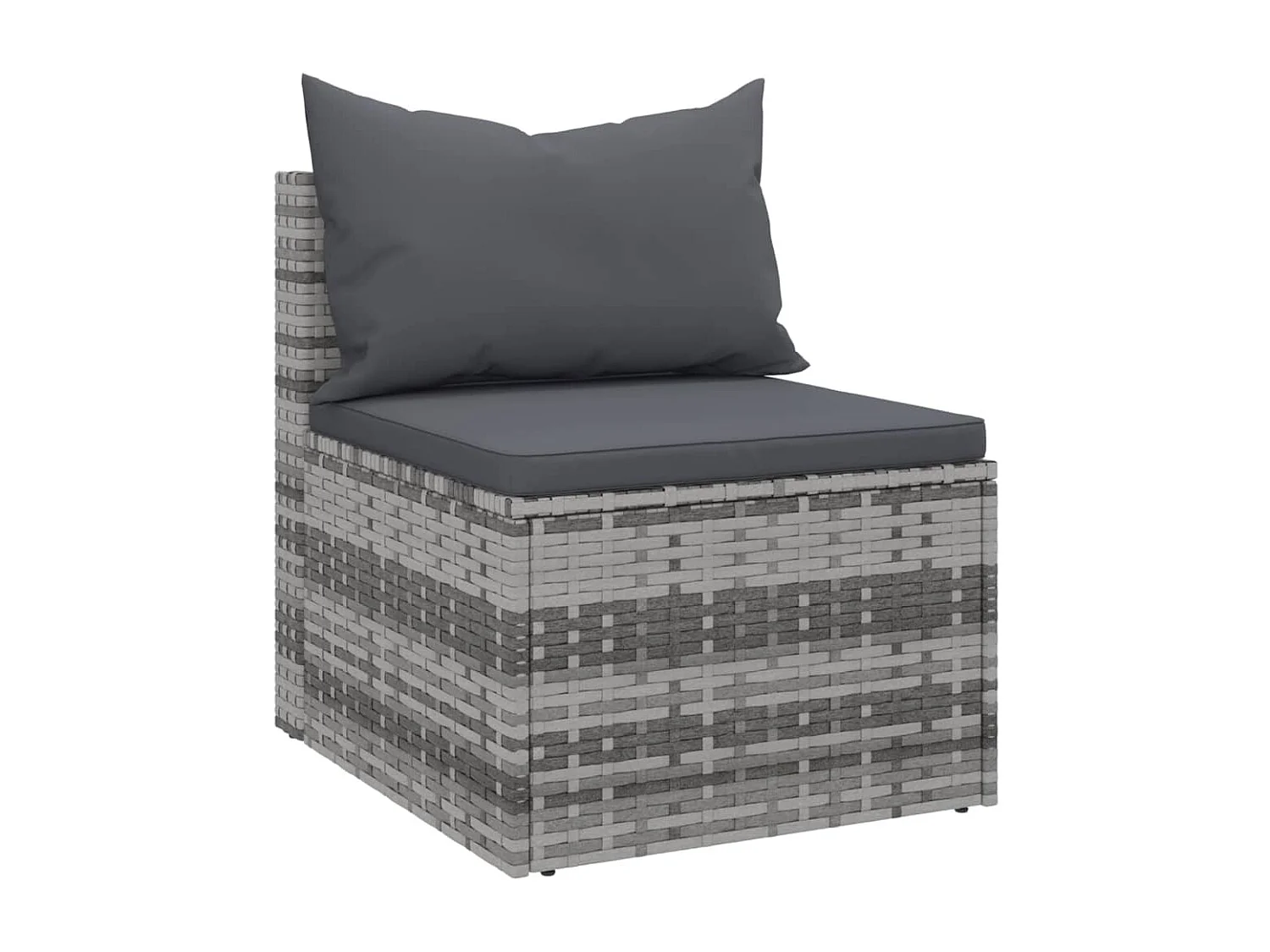 Canapés centraux de jardin et coussins 2pcs Gris Résine tressée REO91091