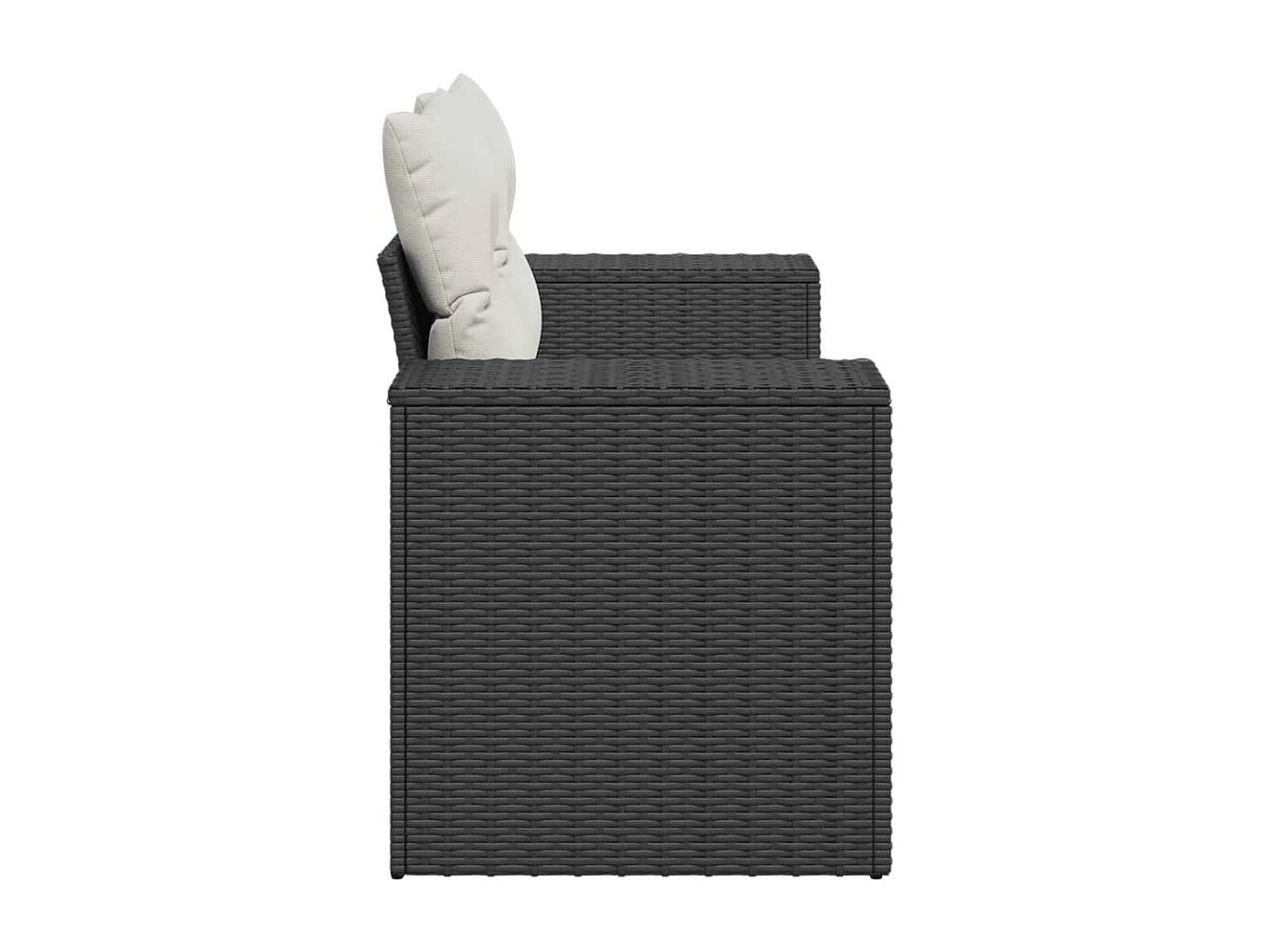 Canapé de jardin avec coussins 2 places noir résine tressée REO88275