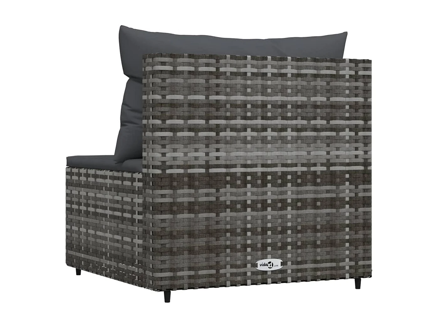 Tuinmiddenbank met kussens poly rattan grijs NL412829