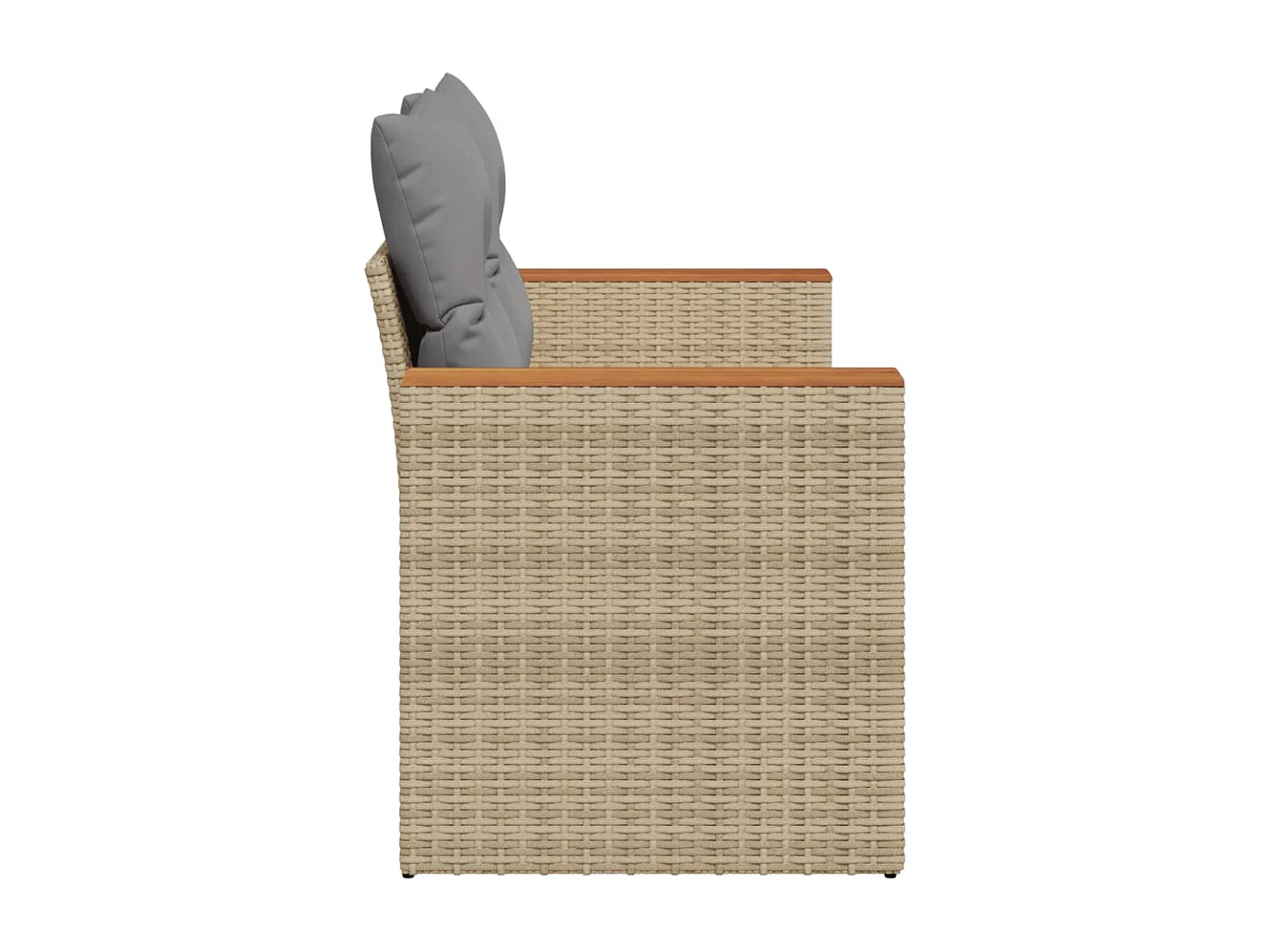 Canapé de jardin avec coussins 2 places beige résine tressée REO17602