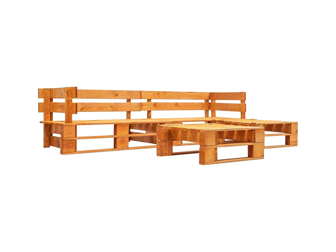 4-delige Loungeset pallet hout honingbruin NL242520