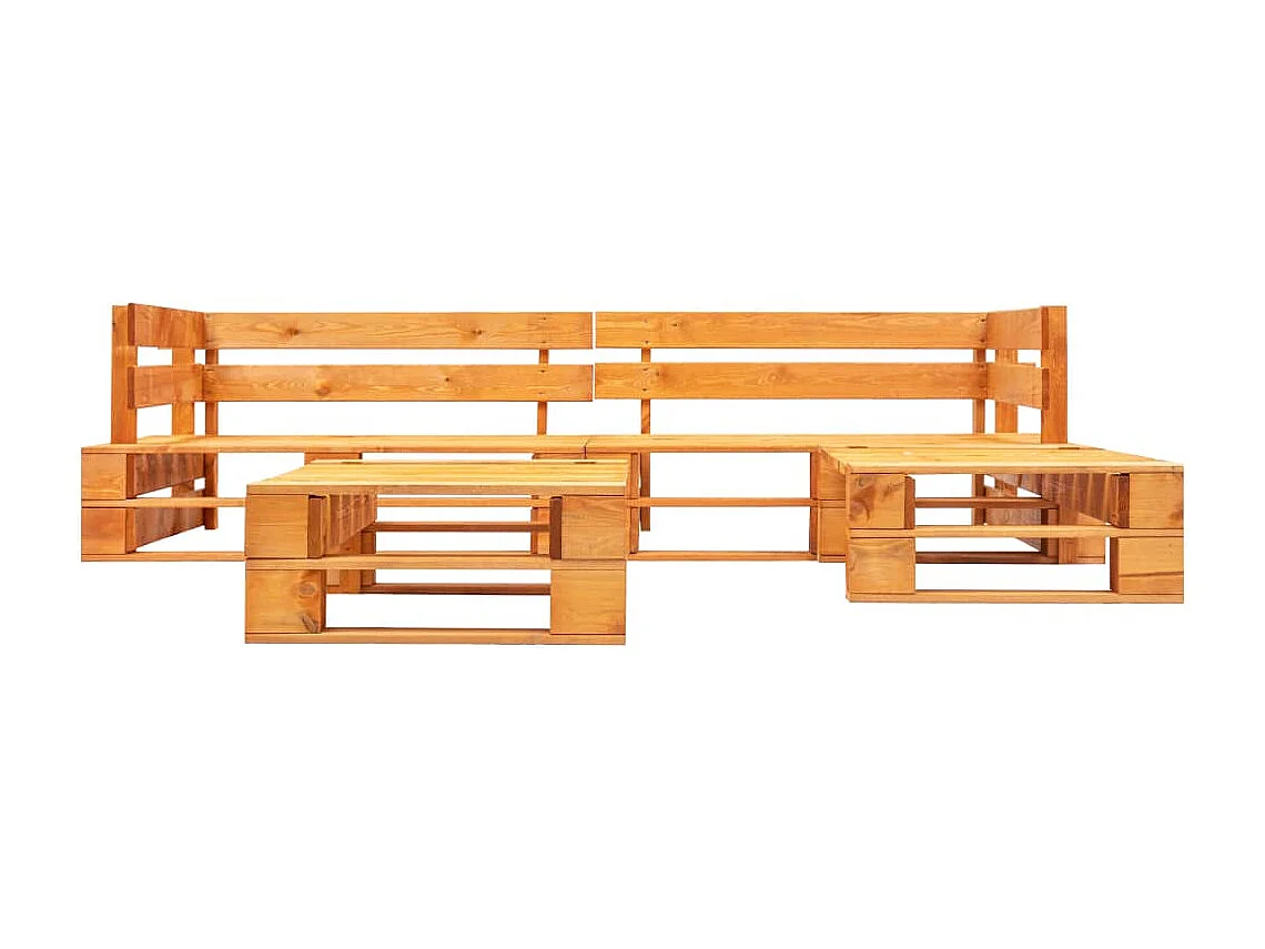 Canapés de jardin palette 4 pcs Bois Marron miel REO93971