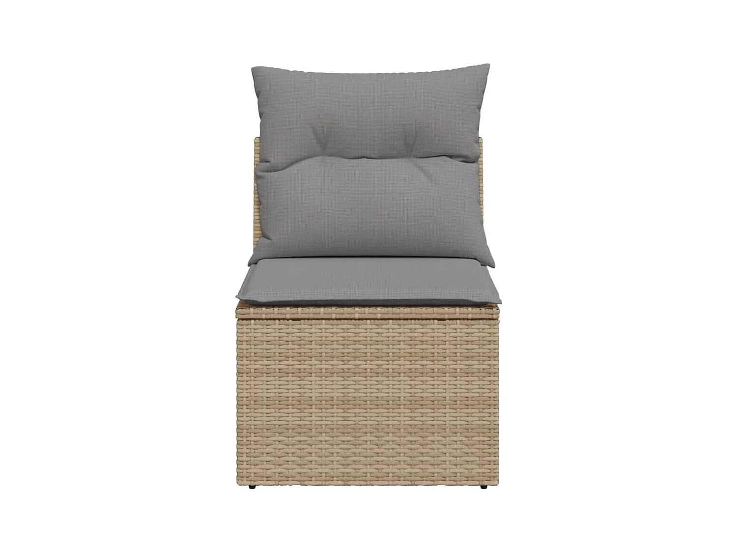 Tuinbank zonder armleuning met kussens poly rattan beige NL665607