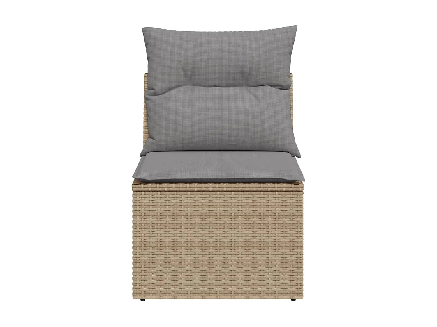 Canapé de jardin sans accoudoirs coussins beige résine tressée REO10090