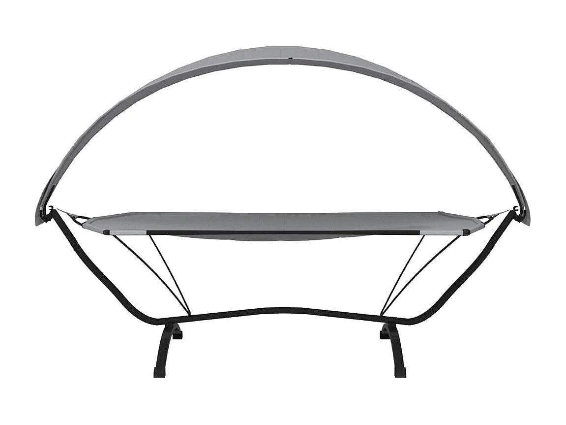 Tumbona de jardín con dosel de acero y tela oxford gris KOW97884