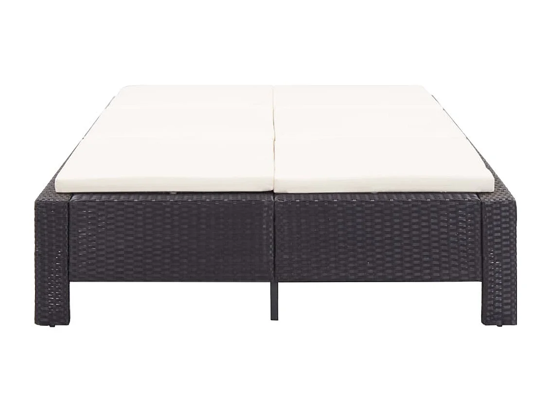 Canapé de jardin à 2 places avec coussin Noir Résine tressée REO17352