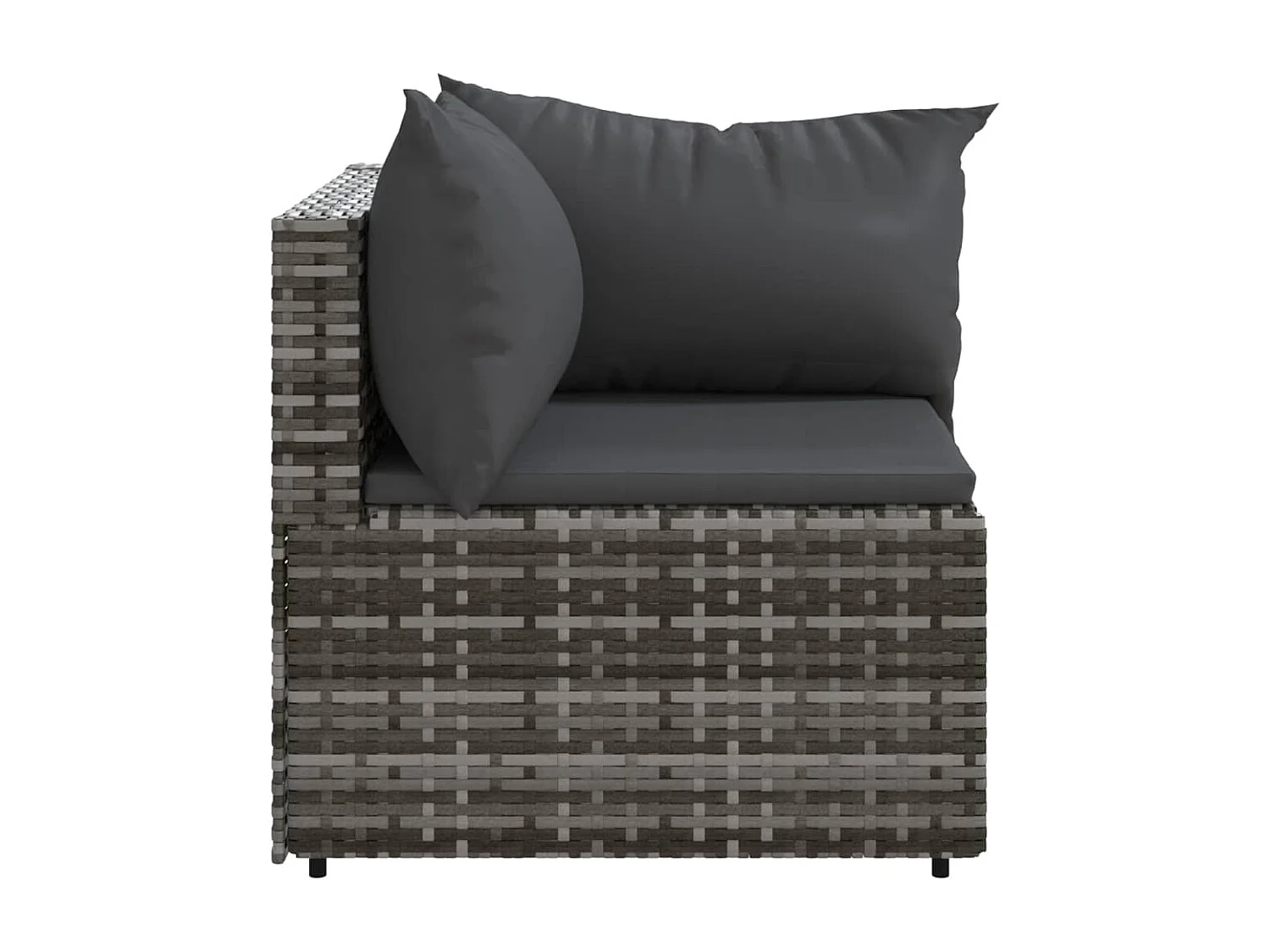 Tuinhoekbanken met kussens 2 st poly rattan grijs NL961172