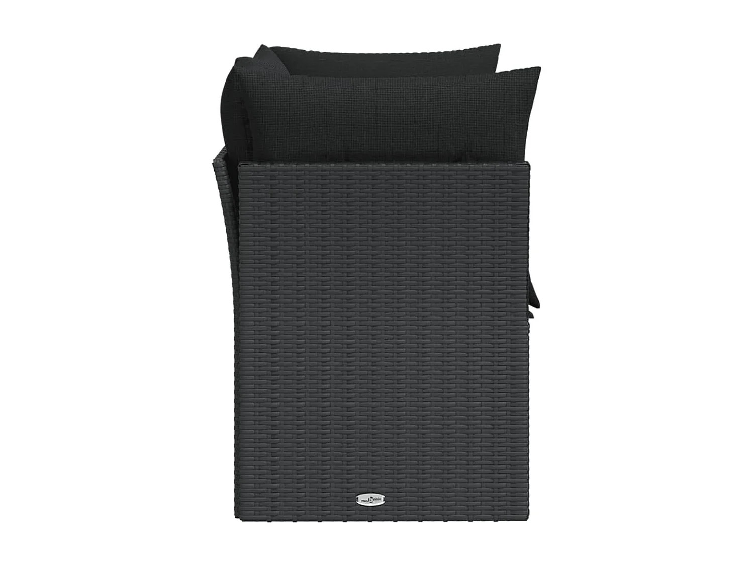 Sofá de jardim com almofadões 2 lugares vime PE preto PT257317