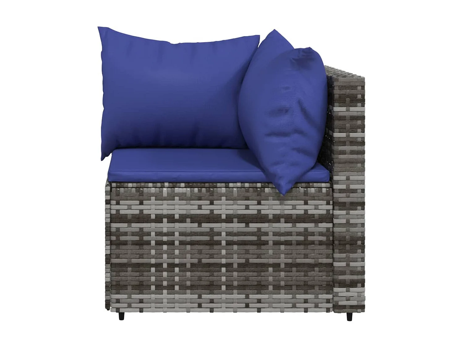 Tuinhoekbank met kussens poly rattan grijs NL727242