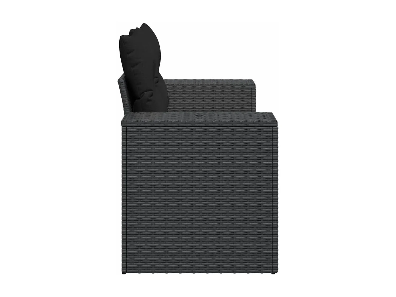 Tuinbank 2-zits met kussens poly rattan zwart BE139601