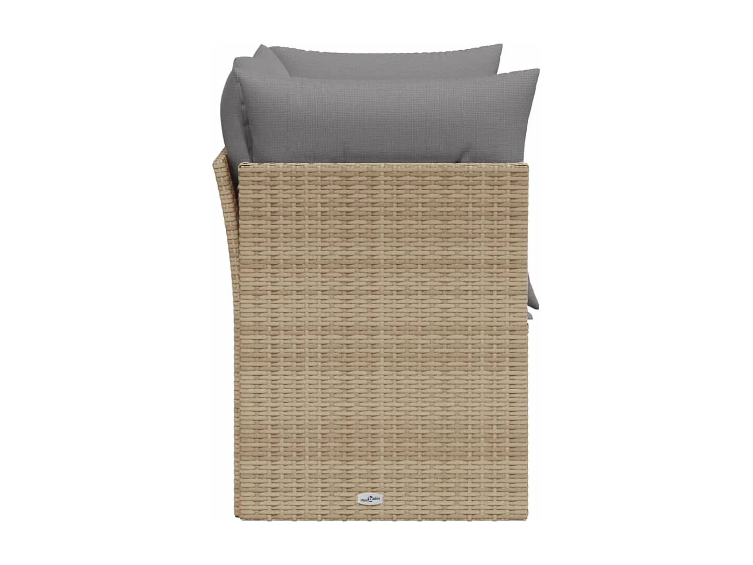 Canapé de jardin avec coussins 2 places beige résine tressée REO53816