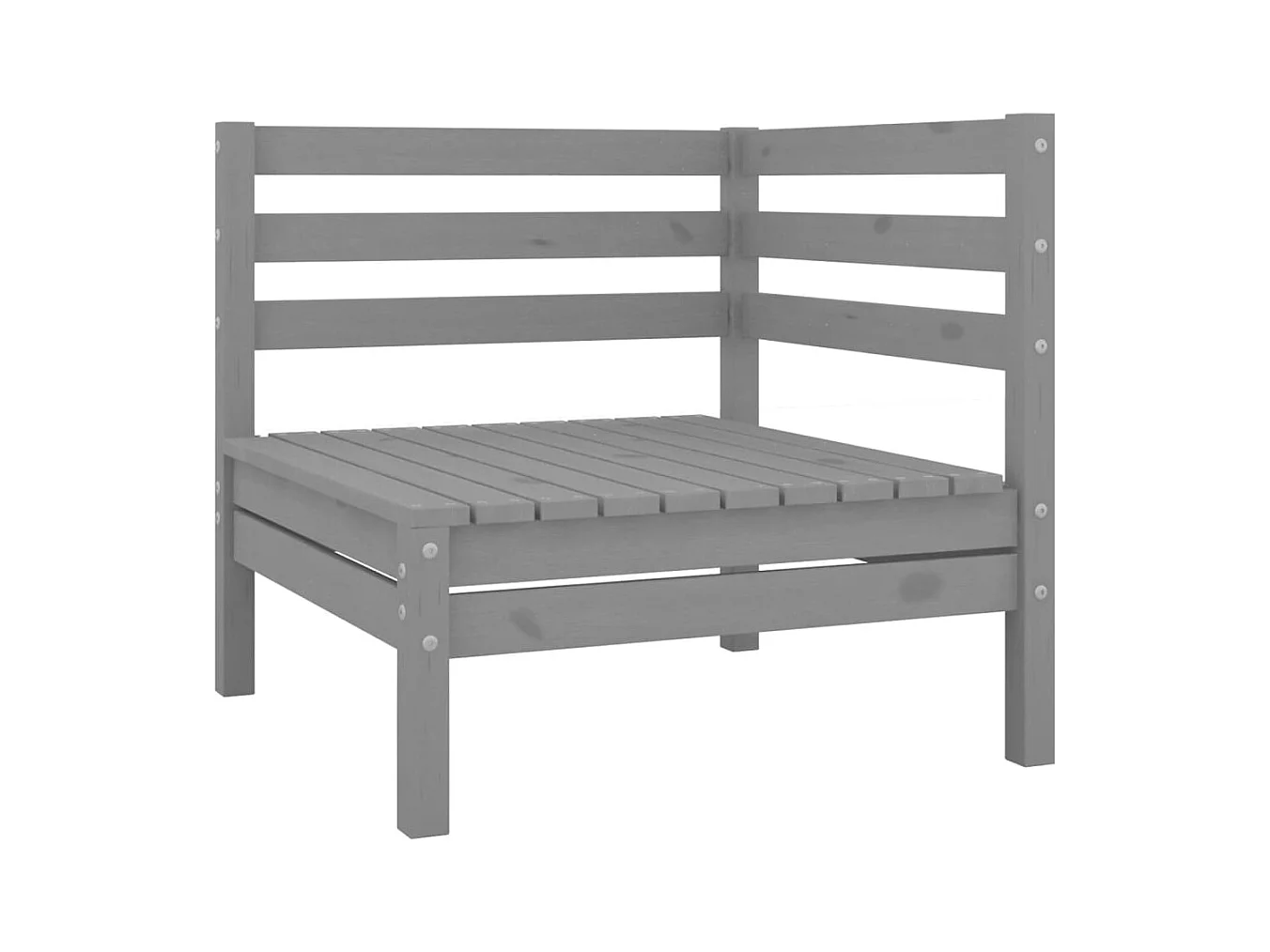 Canapé d'angle de jardin Gris Bois de pin massif REO99806