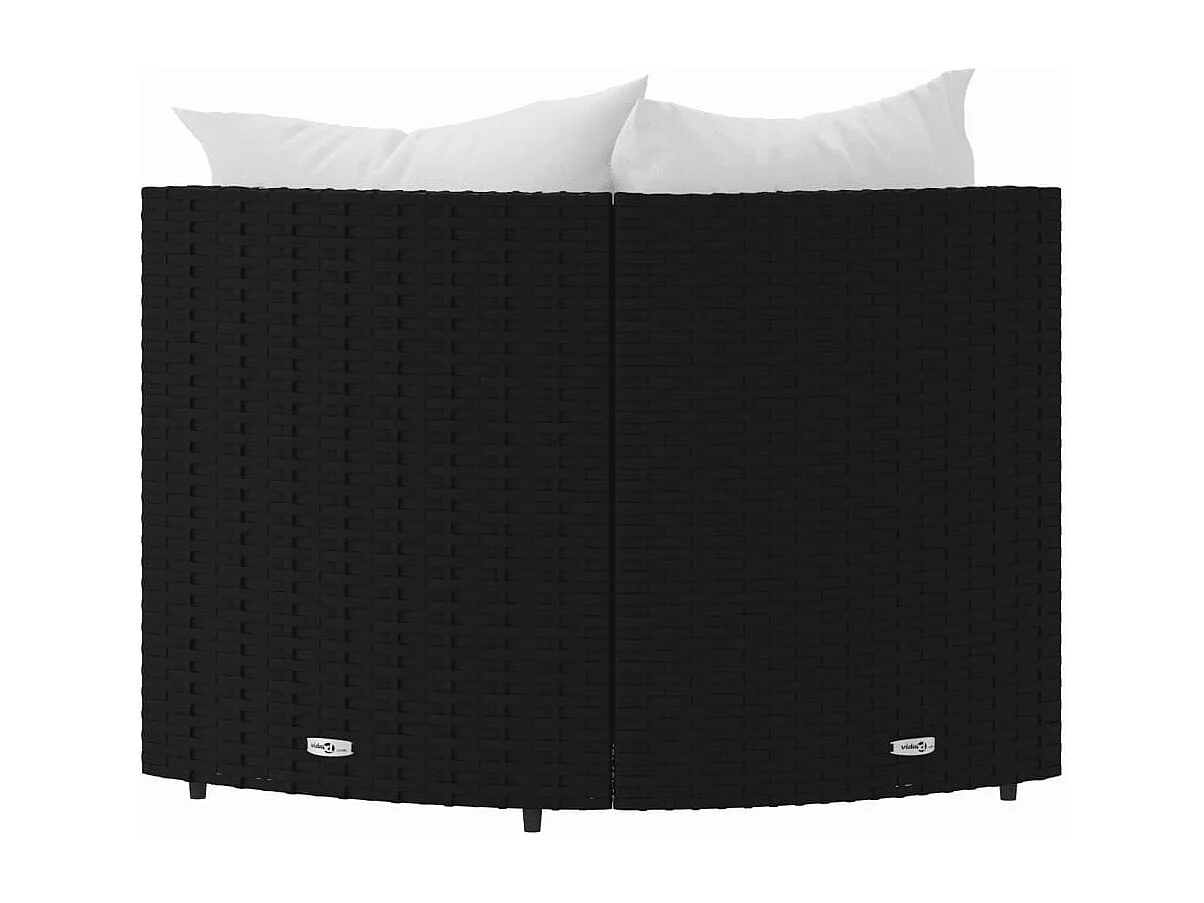 Canapés d'angle de jardin et coussins 2pcs Noir Résine tressée REO37646