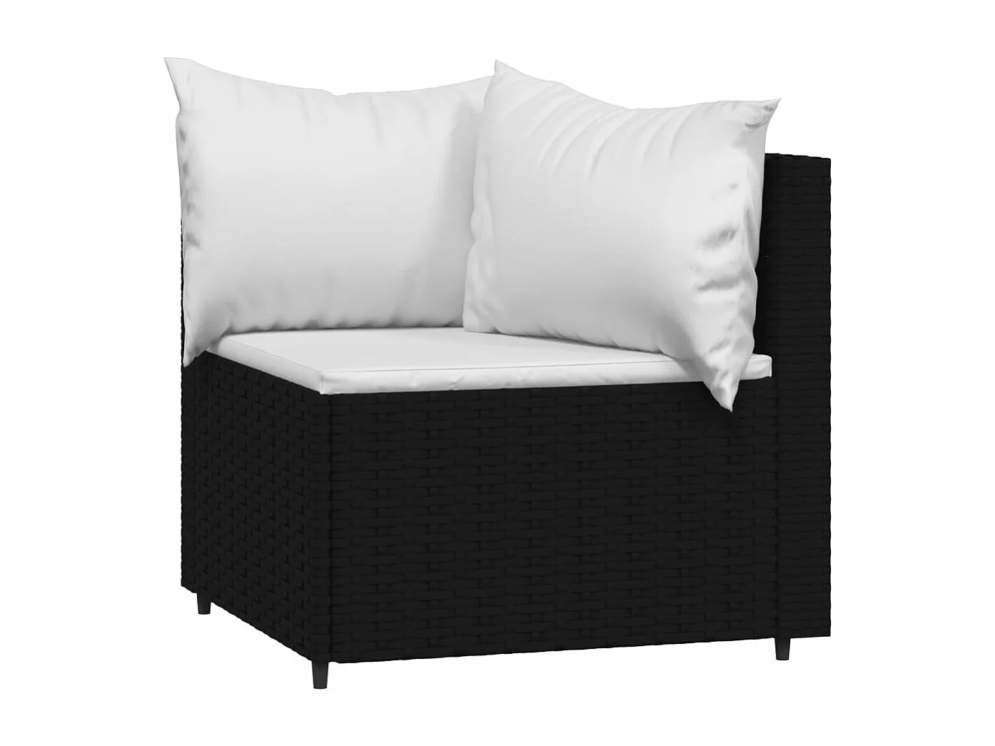 Canapés d'angle de jardin et coussins 2pcs Noir Résine tressée REO37646