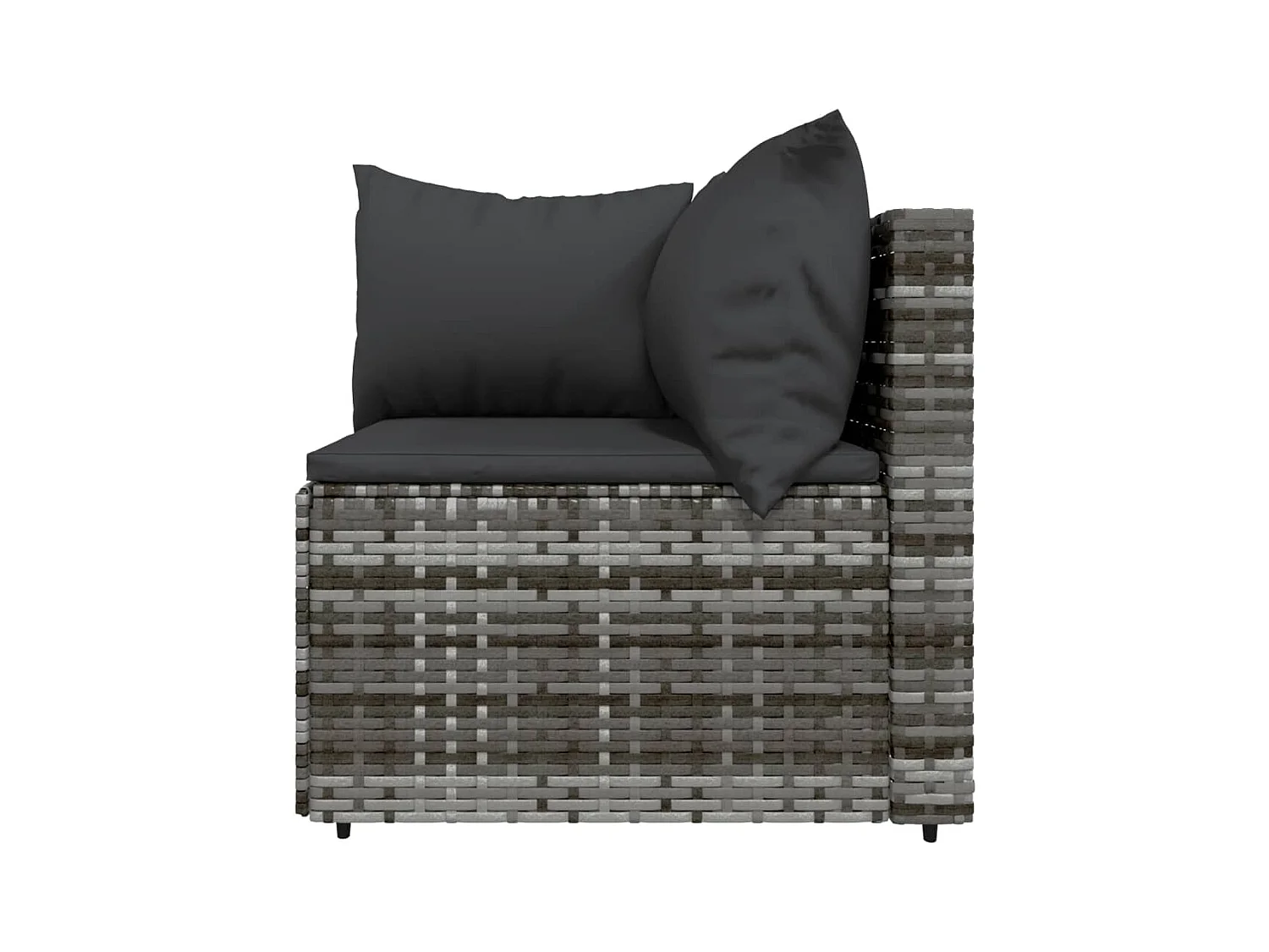 4-tlg. Garten-Sitzgruppe: Sofa + Tisch | Garten-Lounge-Set mit Kissen Grau Poly Rattan -GKD950963