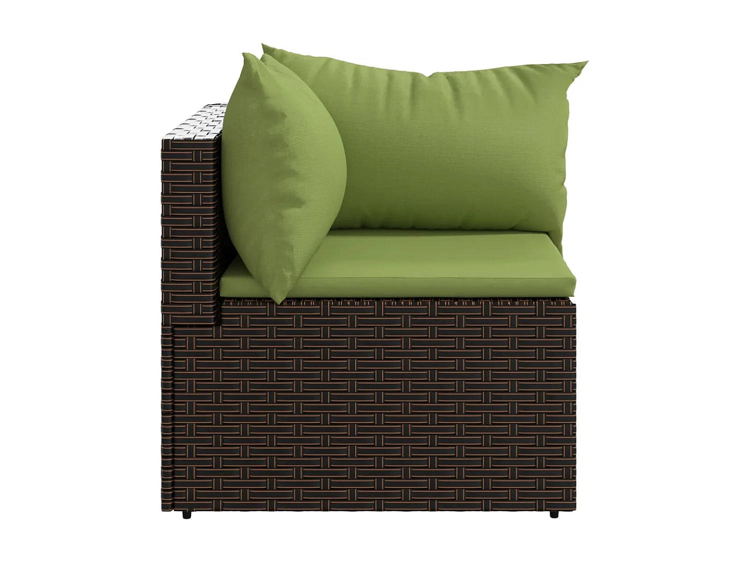 Canapés d'angle de jardin et coussins2pcs marron résine tressée REO49544