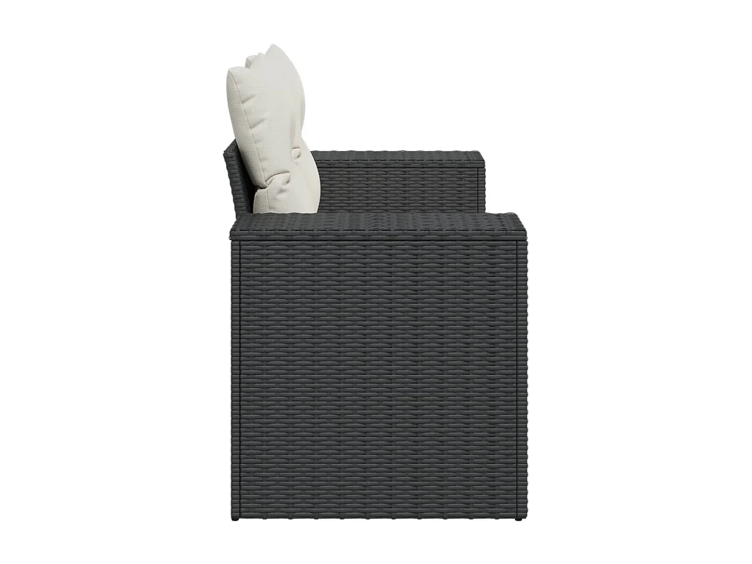 Tuinbank 2-zits met kussens poly rattan zwart NL816535